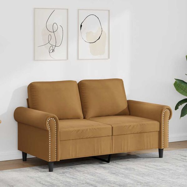 vidaXL 2-Sitzer-Sofa Braun 120 cm Samt