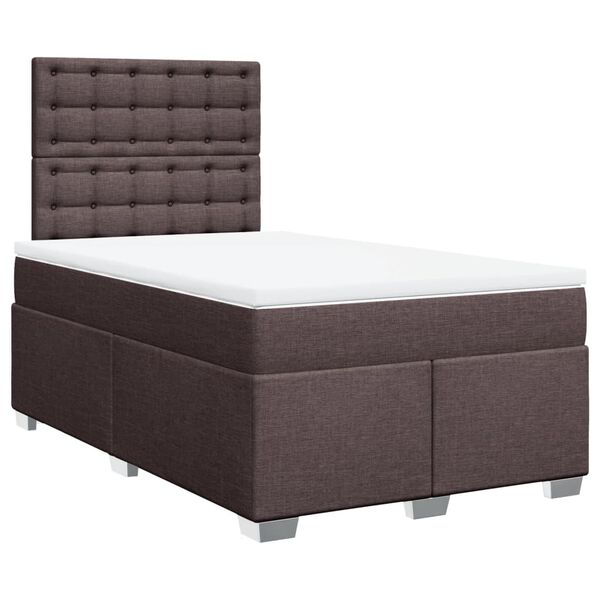 vidaXL Boxspringbett mit Matratze Dunkelbraun 120x190 cm Stoff