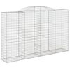 vidaXL Gabione mit Hochbogen 300x50x180/200 cm Verzinktes Eisen