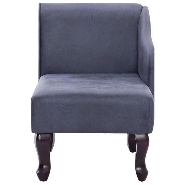 vidaXL Chaiselongue Grau Wildleder-Optik