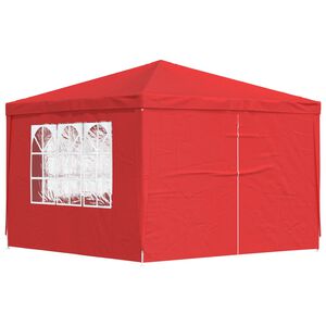 vidaXL Party-Zelt 300 x 300 x 255 cm Rot PE und Stahl