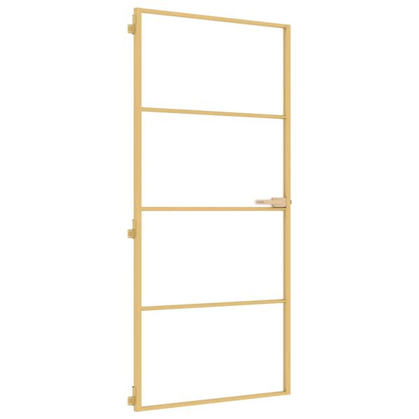 vidaXL Innent&uuml;r Schlank Golden 93x201,5 cm Hartglas und Aluminium