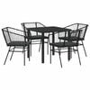 vidaXL Garten Essgruppe 5 stk. Schwarz Poly-Rattan