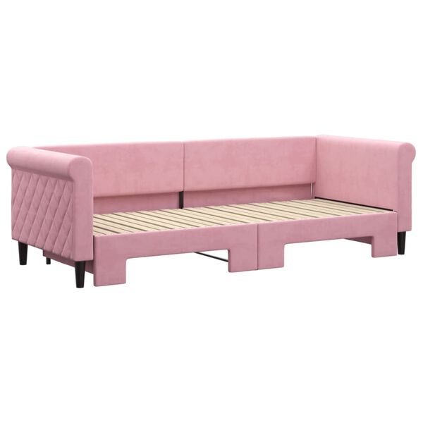 vidaXL Tagesbett Ausziehbar Rosa 80x200 cm Samt