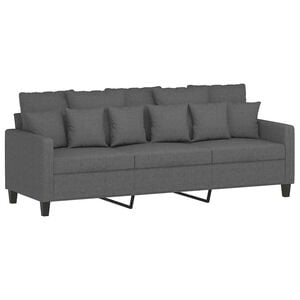 vidaXL 3-Sitzer-Sofa Dunkelgrau 180 cm Stoff