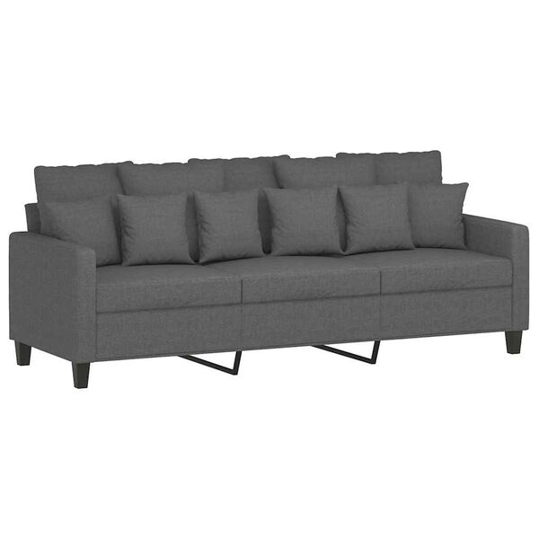 vidaXL 3-Sitzer-Sofa Dunkelgrau 180 cm Stoff