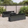 vidaXL Gartensofa-set mit Kissen mit Kissen 9 pcs Schwarz Poly Rattan