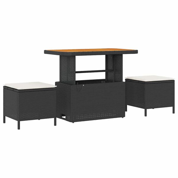 vidaXL Gartensofa-set mit Kissen 8 pcs Schwarz und Creme Poly-Rattan