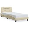 vidaXL Bettgestell mit LED ohne Matratze "Hvar" Creme 80x200 cm Stoff
