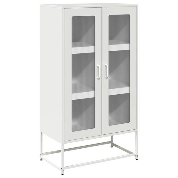 vidaXL Highboard Weiß 68x39x123 cm Stahl