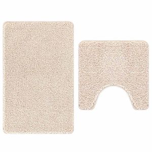 vidaXL Anti-Rutsch Badematten-Set 2 stk. Creme 50 x 50 cm PP