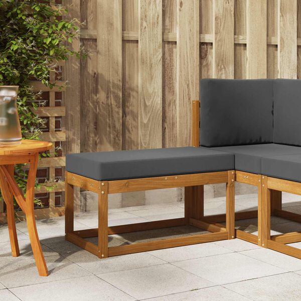 vidaXL Outdoor Hocker Bank Natur 79 x 43 x 37 cm Massivholz Akazie