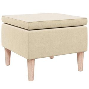 vidaXL Hocker mit Holzbeinen Creme Stoff