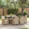 vidaXL Garten Essgruppe 7 pcs Beige Poly-Rattan
