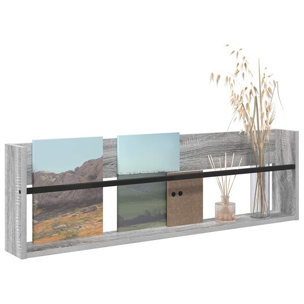 vidaXL Magazinregal Graues Sonoma 100 x 12 x 30 cm Holzwerkstoff