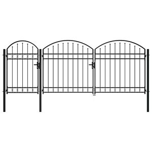 vidaXL Gartentor mit gew&ouml;lbtem Oberteil ASSEN 400 x 175 cm Stahl