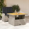 vidaXL 2-tlg. Garten-Essgruppe mit Kissen Grau Poly Rattan