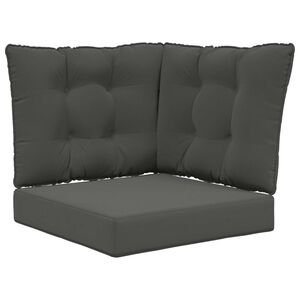 vidaXL Sofakissen f&uuml;r drau&szlig;en 3 pcs Anthrazit Polyester