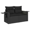 vidaXL Garten-Sofa-Set mit Kissen mit Speicher 9 pcs Schwarz