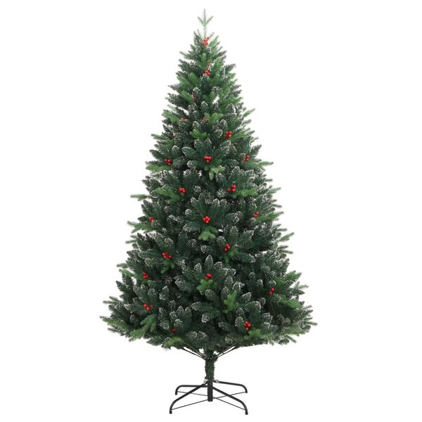 vidaXL K&uuml;nstlicher Weihnachtsbaum Klappbar mit Roten Beeren 120 cm