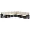 vidaXL Gartensofa-set 9 pcs Schwarz und Cremewei&szlig; Poly-Rattan