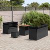 vidaXL Garten-Sofa-Set mit Kissen mit Speicher 8 pcs Schwarz