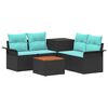 vidaXL Sofa Set 6 stk. 4-Sitzanzahl Schwarz und Blau