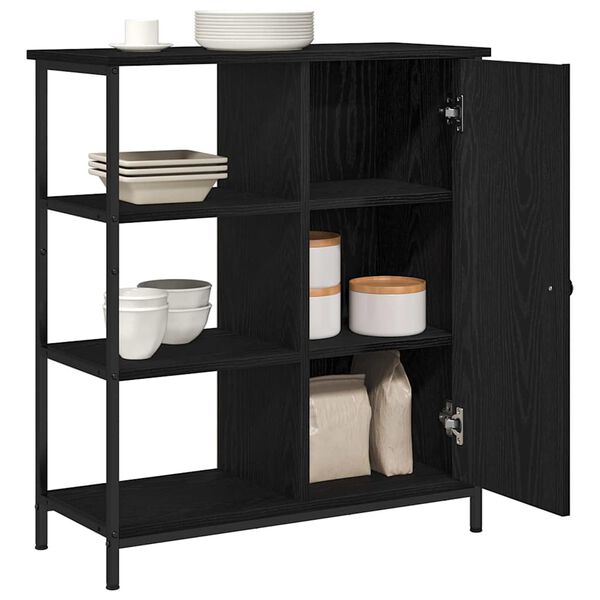 vidaXL Sideboard Schwarz Eichen-Optik 70 x 30 x 80 cm