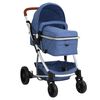 vidaXL 2-in-1-Kinderwagen Marineblau Aluminium