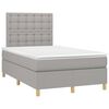 vidaXL Boxspringbett mit Matratze & LED Hellgrau 120x200 cm Stoff