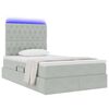vidaXL Bett mit Stauraum und LED mit LED Hellgrau 120 x 190 cm Samt