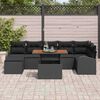 vidaXL Garten-Sofa-Set mit Speicher 8 pcs Schwarz Poly Rattan