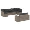 vidaXL 9-tlg. Garten-Sofagarnitur mit Kissen Grau Poly Rattan