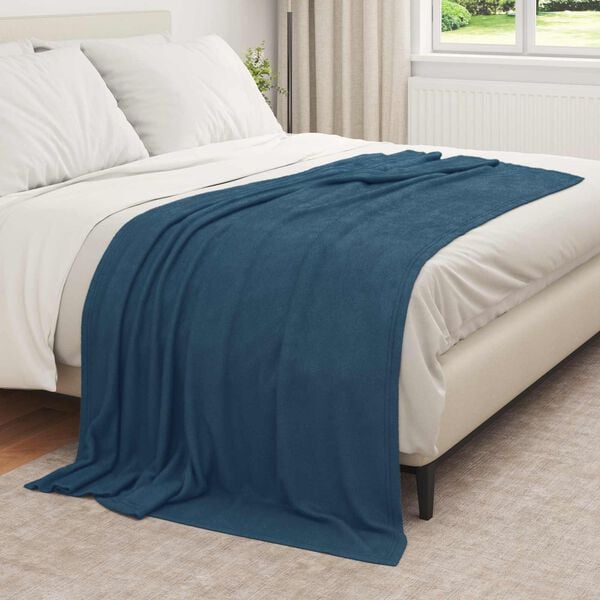 vidaXL &Uuml;berwurfdecke Marineblau 210 x 140 cm Fleece