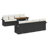 vidaXL Gartensofa-set 7 stk. Schwarz und Creme Poly-Rattan