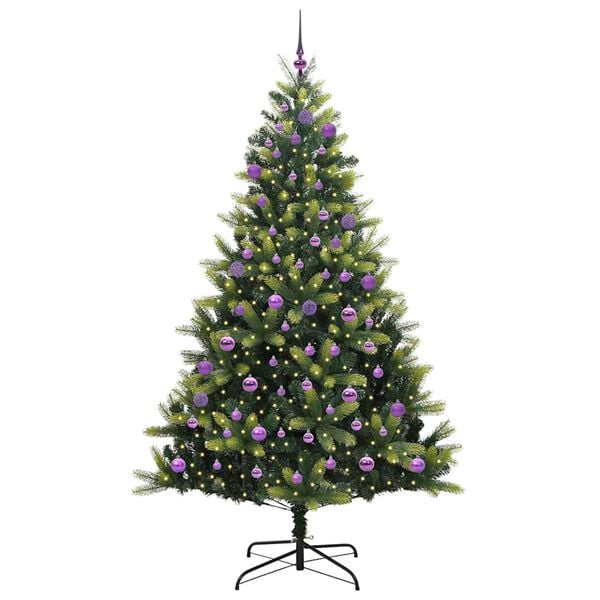 vidaXL K&uuml;nstlicher Klapp-Weihnachtsbaum mit 300 LEDs Gr&uuml;n 240 cm