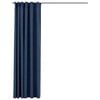 vidaXL Verdunkelungsvorh&auml;nge mit Haken Leinenoptik Blau 290x245cm