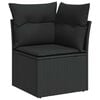 vidaXL Garten-Sofa-Set mit Kissen mit Speicher 8 pcs Schwarz