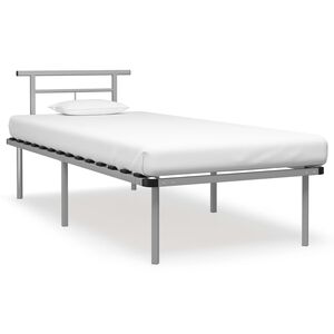vidaXL Bettgestell Grau Metall 90x200 cm
