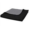 vidaXL Zweiseitige Tagesdecke Gesteppt Schwarz/Grau 170x210cm