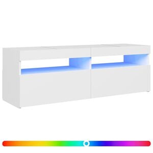 vidaXL TV-Schrank mit LED-Leuchten Wei&szlig; 120x35x40 cm