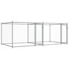 vidaXL Hundezwinger mit T&uuml;ren Grau 4x2x1,5 m Verzinkter Stahl