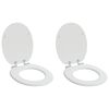 vidaXL Soft-Close Toilettensitz 2 stk. Wei&szlig; 44 x 38 cm MDF-Platte