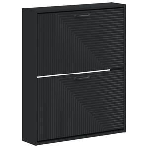 vidaXL Wandmontierter Schuhschrank HAARLEM 71 x 17 x 86 cm Schwarz