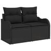 vidaXL Garten-Sofa-Set mit Kissen 9 pcs Schwarz Poly Rattan
