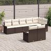 vidaXL Gartensofa-set mit Kissen 8 pcs Braun Poly-Rattan