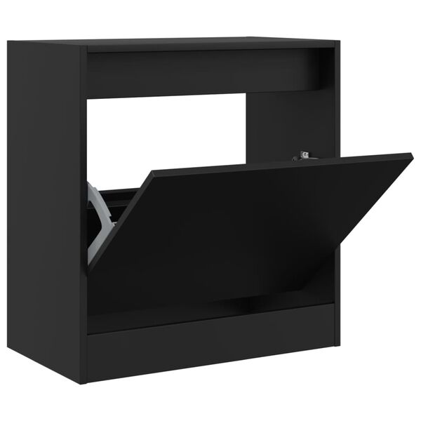 vidaXL Schuhschrank Schwarz 60x34x63,5 cm Holzwerkstoff