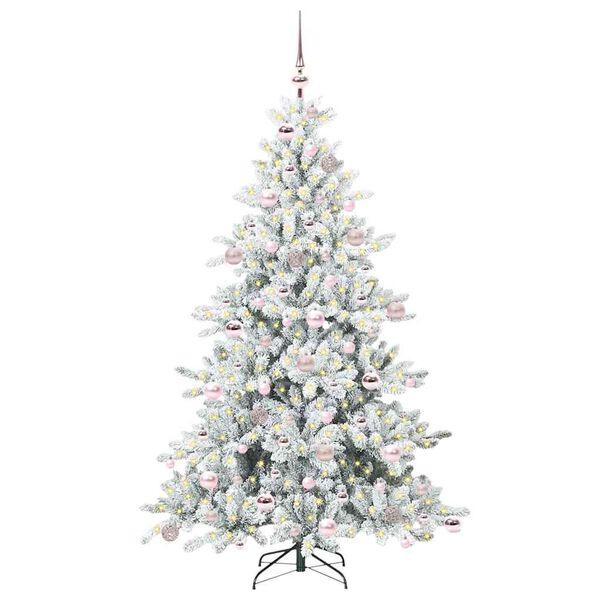vidaXL K&uuml;nstlicher klappbarer Weihnachtsbaum Wei&szlig; 180 cm PVC und Stahl