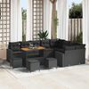 vidaXL Garten-Sofa-Set mit Kissen mit Speicher 13 pcs Schwarz