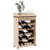 vidaXL Weinregal Braun 90 x 60 x 30 cm Solides Kiefernholz